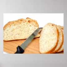 Sliced Cracked Wheat Sourdough Bread Print