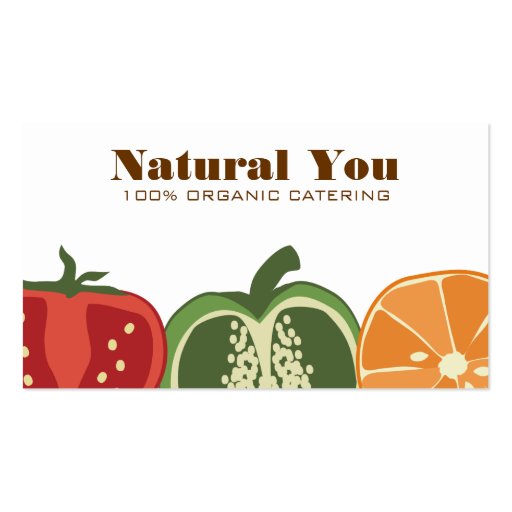 sliced fruit vegetable chef catering business ccar business cards (front side)