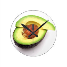 Sliced Open Avocado Wall Clocks