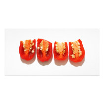 Sliced peppers customized photo card