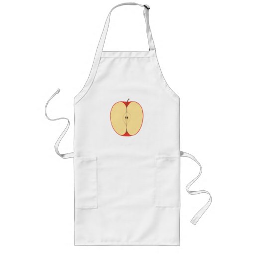 Sliced Red Apple With Seeds Aprons, customizable