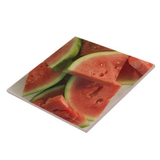 Slices of watermelon ceramic tile