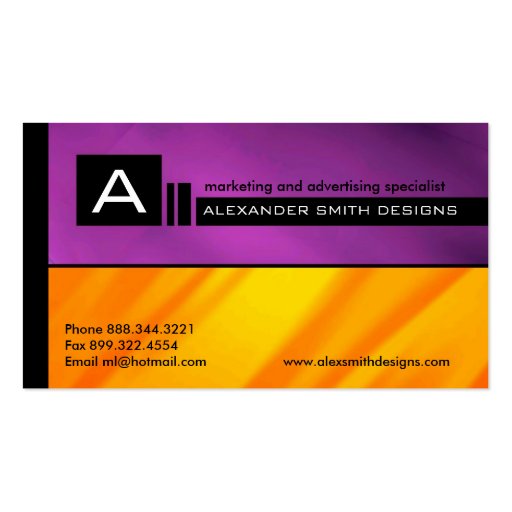 Slick Monogram Business Card (front side)