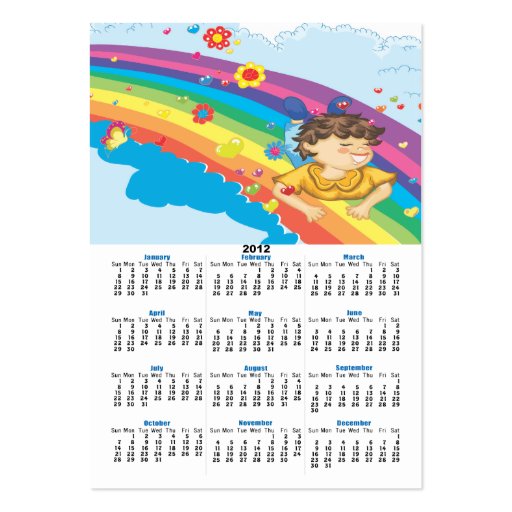 sliding down a rainbow happy vector illustration business card