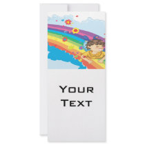 sliding down a rainbow happy vector illustration custom rack cards