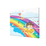 sliding down a rainbow vector illustration