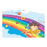 sliding down a rainbow vector illustration