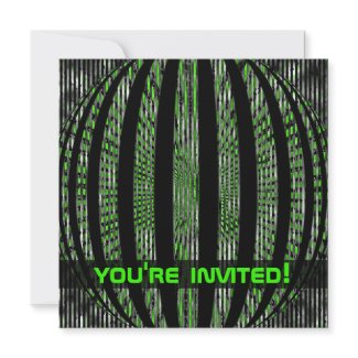 Slightly Spacy Green invitation