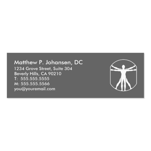 Slim Chiropractic Business Cards (front side)