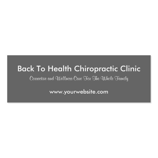 Slim Chiropractic Business Cards (back side)