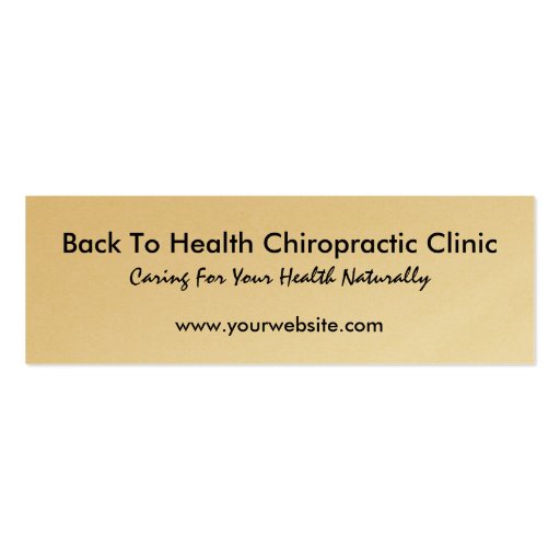 Slim Chiropractic Business Cards (back side)