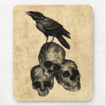 Slim Pickings Crow Skulls Gothic Art Mousepad