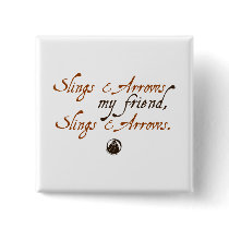 Slings and Arrows buttons by shakespeareshoppe Slings and Arrows buttons