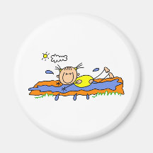 Slip And Slide On A Hot Day Magnet