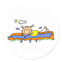 Slip And Slide On A Hot Day Sticker by stick_figures Slip And Slide On A Hot Day Sticker