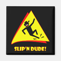 SLIP'N DUDE 4 FRIDGE MAGNETS