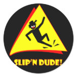 SLIP'N DUDE 4 ROUND STICKERS