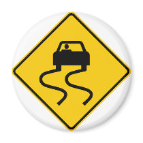 Slippery When Wet Highway Sign magnets