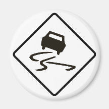 Slippery When Wet Road Traffic sign Australia Car Fridge Magnet