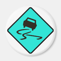 Slippery When Wet Road Traffic sign Australia Car Magnets