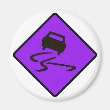 Slippery When Wet Road Traffic sign Australia Car Magnets