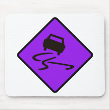 Slippery When Wet Road Traffic sign Australia Car Mouse Pads