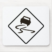 Slippery When Wet Road Traffic sign Australia Car Mousepad