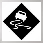 Slippery When Wet Road Traffic sign Australia Car Print