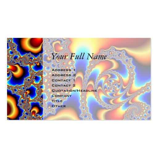 Slipping Through - Fractal Art Business Card Templates (front side)