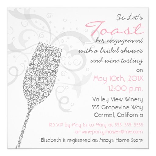 Sliver Raise Your Glass Invitation