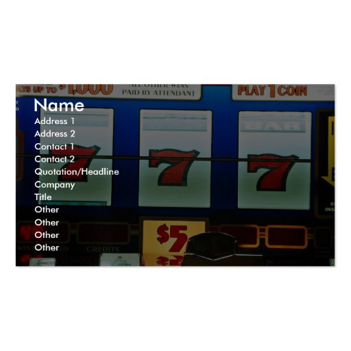 Slot machine in a casino business card templates