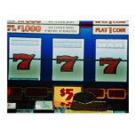 Slot machine in a casino post card