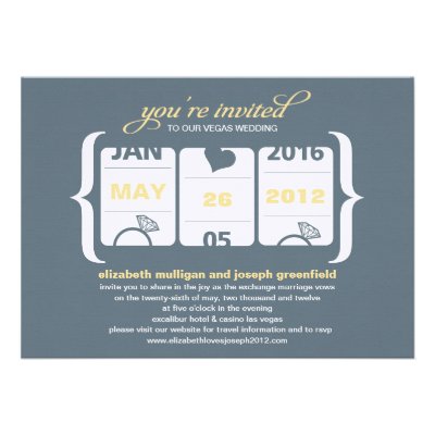 Slot Machine Wedding Invitation