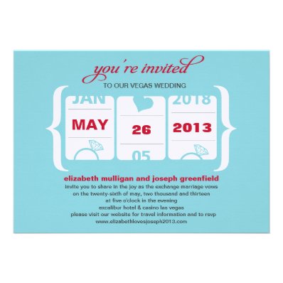 Slot Machine Wedding Invitation