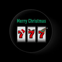 Slot Player 777 Merry Christmas Magnet buttons