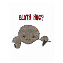 Sloth Hug Baby Sloth Post Card