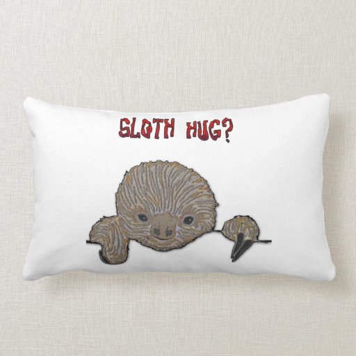 sloth hugging pillow