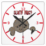 Sloth Hug Baby Sloth Sketch Wallclock