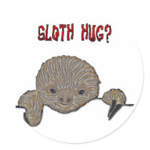 Sloth Hug Baby Sloth Sticker