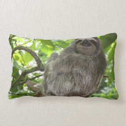 Sloth in Tree Throw Pillow