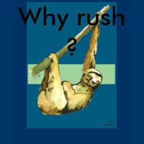 Sloth -Why Rush? t-shirts