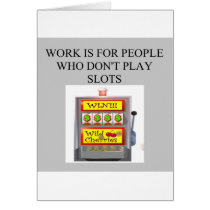 slots player casino gambler greeting cards