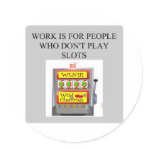 slots player casino gambler round stickers