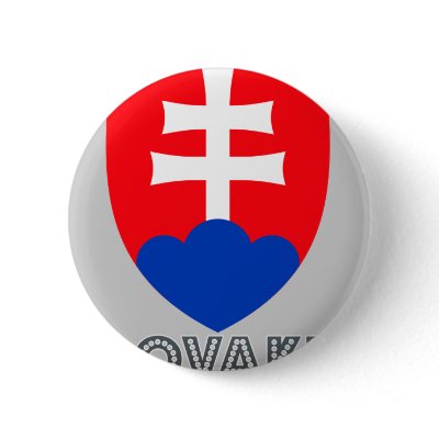 Slovak Emblem Pinback Button by FlagStore