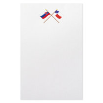 Slovakia and Banska Bystrica Crossed Flags Stationery Design