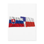 Slovakia and Banska Bystrica Waving Flags Postcard