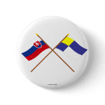 Slovakia and Bratislava Crossed Flags Pin