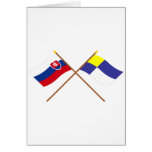 Slovakia and Bratislava Crossed Flags Card