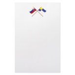 Slovakia and Bratislava Crossed Flags Stationery Paper