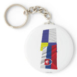 Slovakia and Bratislava Waving Flags Key Chains